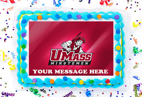 UMass Minutemen Edible Image Cake Topper Personalized Birthday Sheet Decoration Custom Party Frosting Transfer Fondant