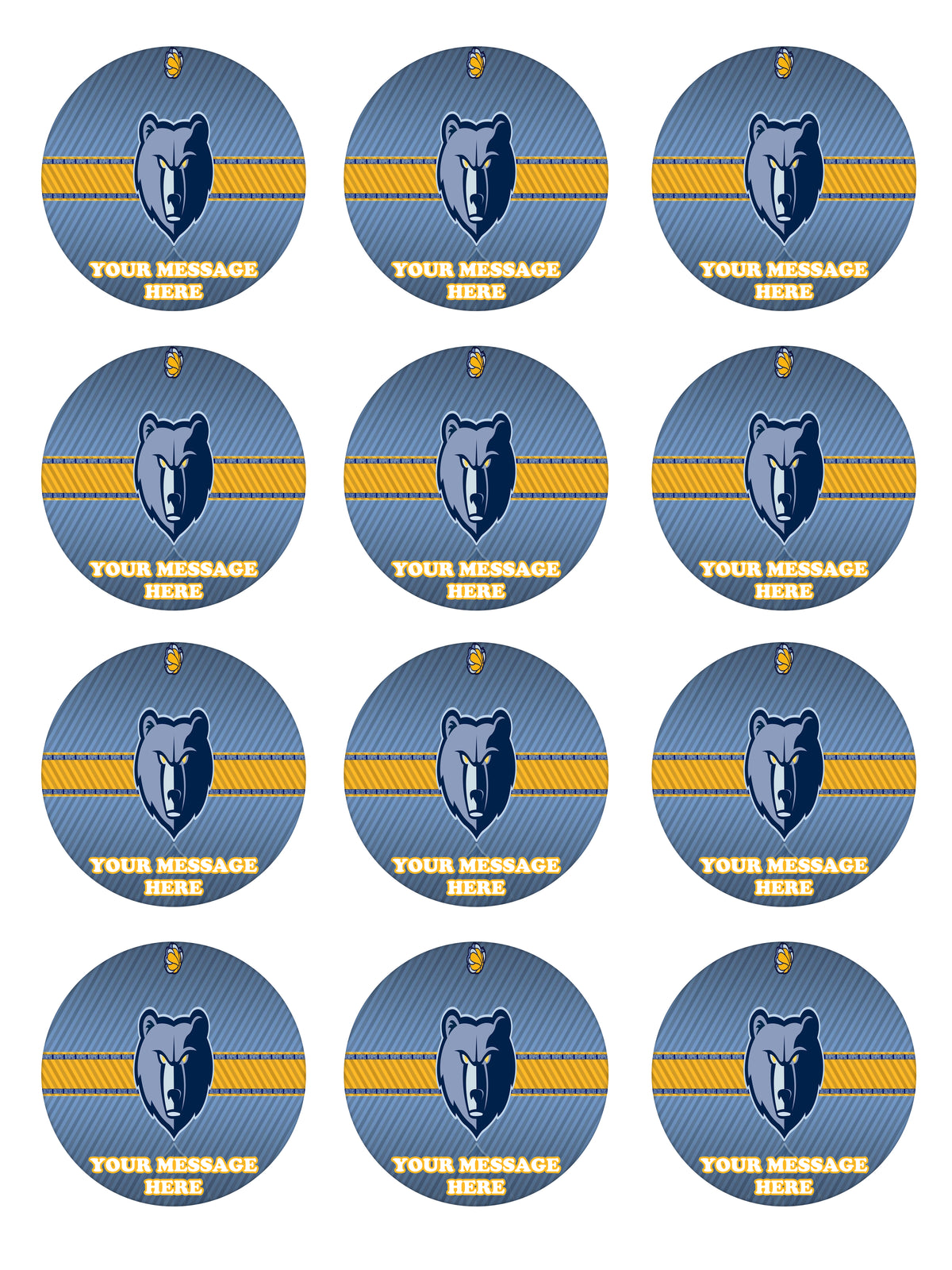 Memphis Grizzlies Edible Cupcake Toppers (12 Images) Cake Image Icing Sugar Sheet