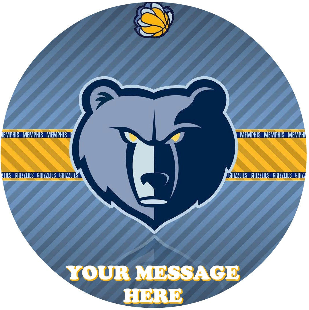 Memphis Grizzlies Edible Image Cake Topper Personalized Birthday Sheet Custom Frosting Round Circle