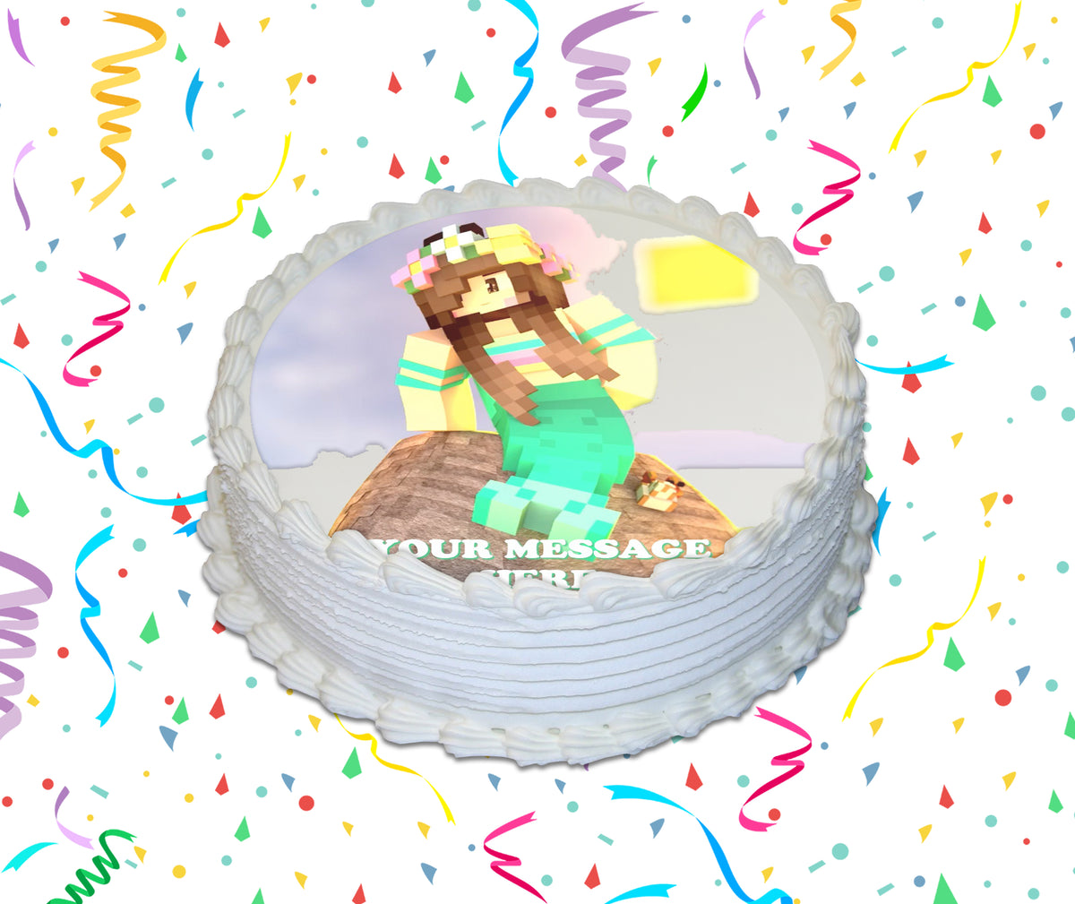 Minecraft Edible Image Cake Topper Personalized Birthday Sheet Custom Frosting Round Circle