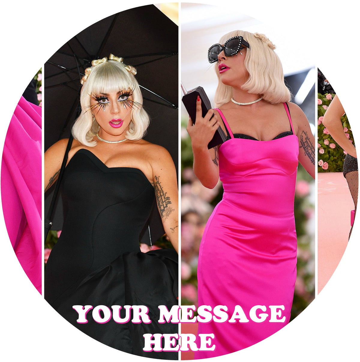 Lady Gaga Edible Image Cake Topper Personalized Birthday Sheet Custom Frosting Round Circle