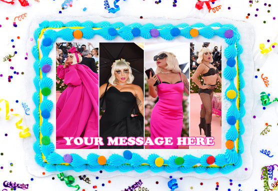 Lady Gaga Edible Image Cake Topper Personalized Birthday Sheet Decoration Custom Party Frosting Transfer Fondant