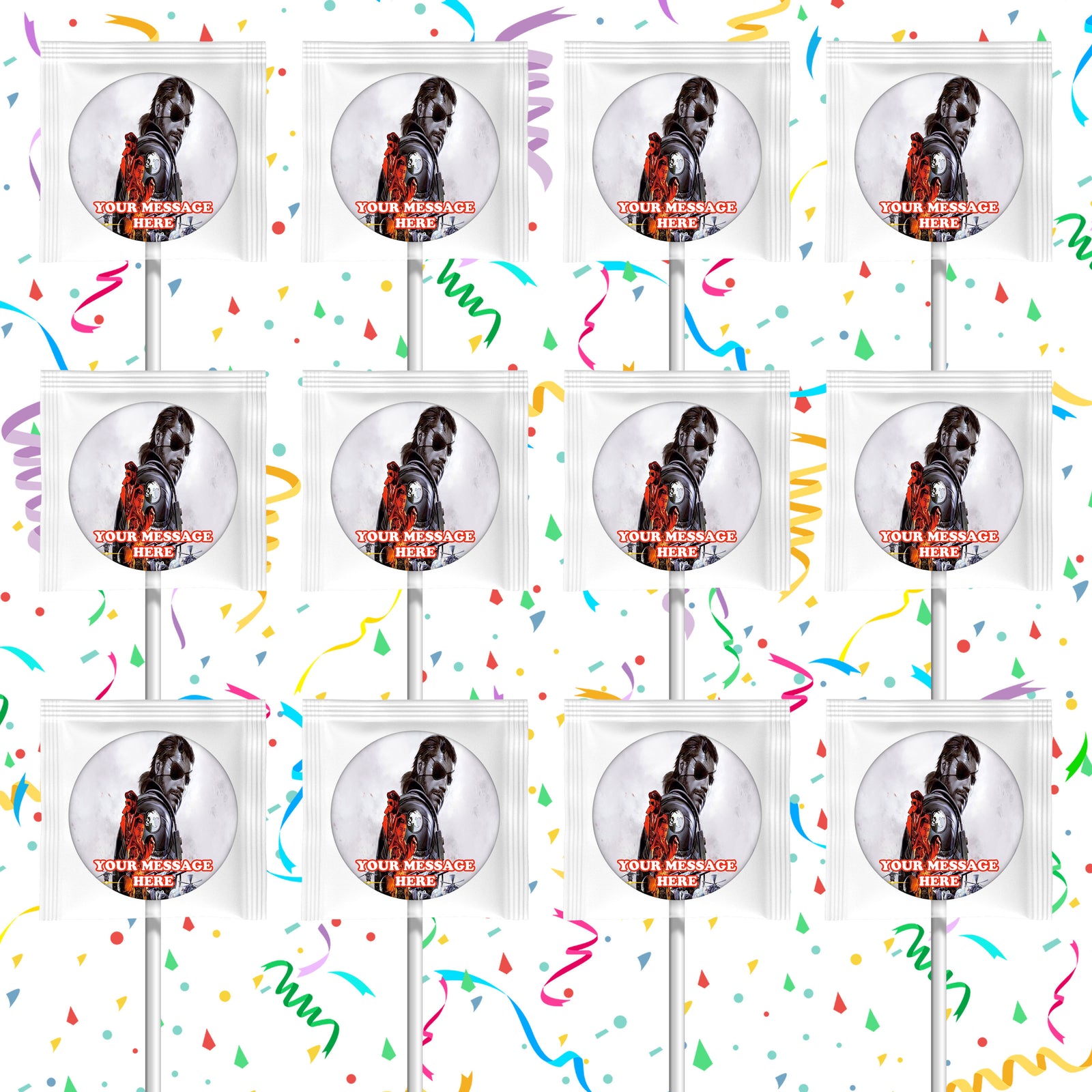 Metal Gear Lollipops Party Favors Personalized Suckers 12 Pcs