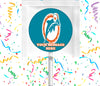 Miami Dolphins Lollipops Party Favors Personalized Suckers 12 Pcs