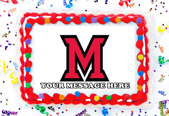 Miami University Edible Image Cake Topper Personalized Birthday Sheet Decoration Custom Party Frosting Transfer Fondant