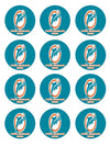 Miami Dolphins Edible Cupcake Toppers (12 Images) Cake Image Icing Sugar Sheet
