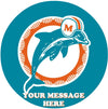 Miami Dolphins Edible Image Cake Topper Personalized Birthday Sheet Custom Frosting Round Circle