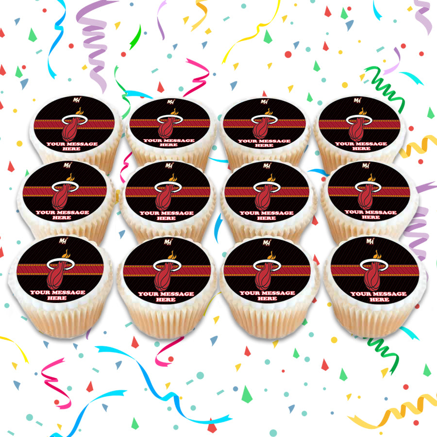 Miami Heat Edible Cupcake Toppers (12 Images) Cake Image Icing Sugar Sheet