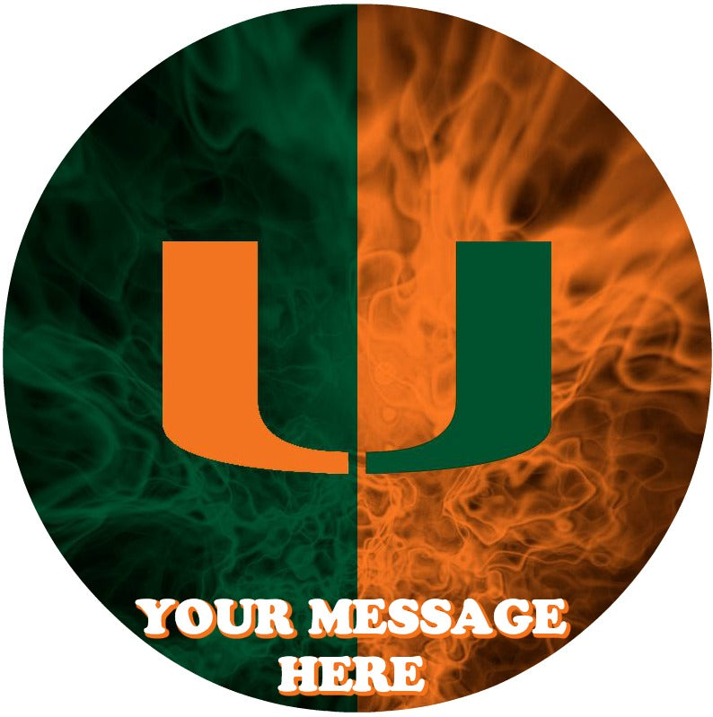 Miami Hurricanes Edible Image Cake Topper Personalized Birthday Sheet Custom Frosting Round Circle