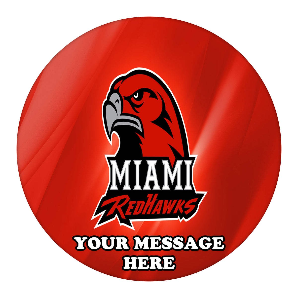 Miami Redhawks Edible Image Cake Topper Personalized Birthday Sheet Custom Frosting Round Circle