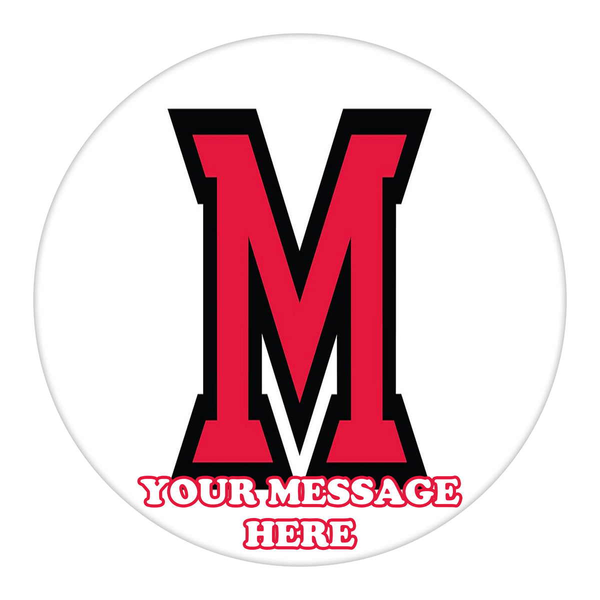 Miami University Edible Image Cake Topper Personalized Birthday Sheet Custom Frosting Round Circle