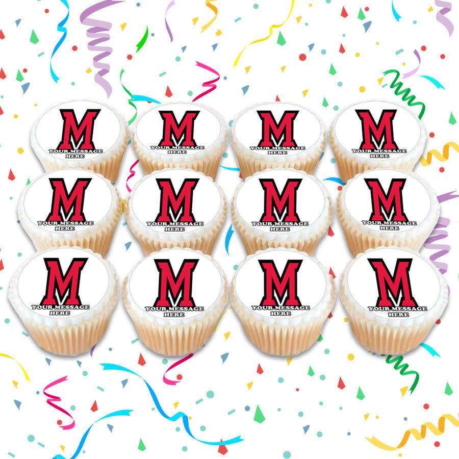 Miami University Edible Cupcake Toppers (12 Images) Cake Image Icing Sugar Sheet