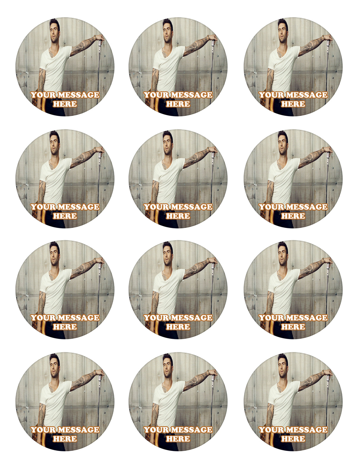 Adam Levine Party Favors Supplies Decorations Stickers 12 Pcs