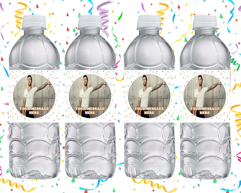 Adam Levine Water Bottle Stickers 12 Pcs Labels Party Favors Supplies Decorations