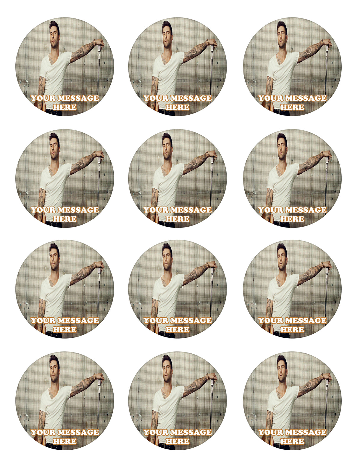 Adam Levine Edible Cupcake Toppers (12 Images) Cake Image Icing Sugar Sheet