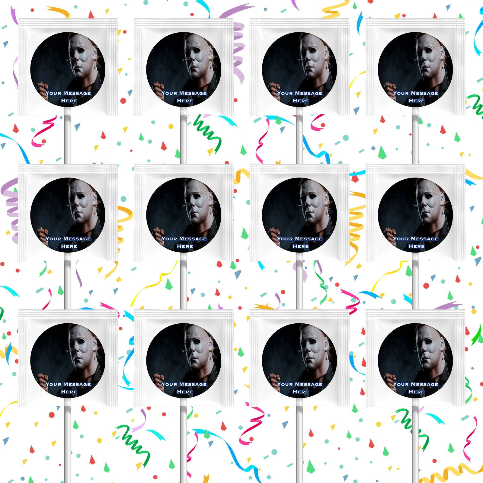 Michael Myers Halloween Lollipops Party Favors Personalized Suckers 12 Pcs