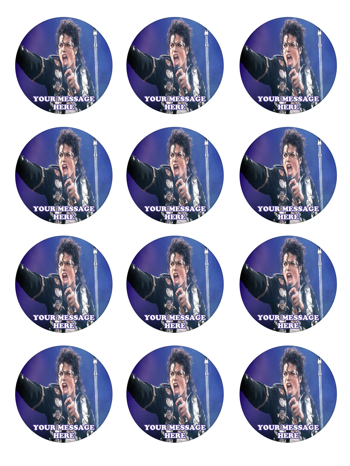 Michael Jackson Edible Cupcake Toppers (12 Images) Cake Image Icing Sugar Sheet