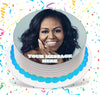 Michelle Obama Edible Image Cake Topper Personalized Birthday Sheet Custom Frosting Round Circle