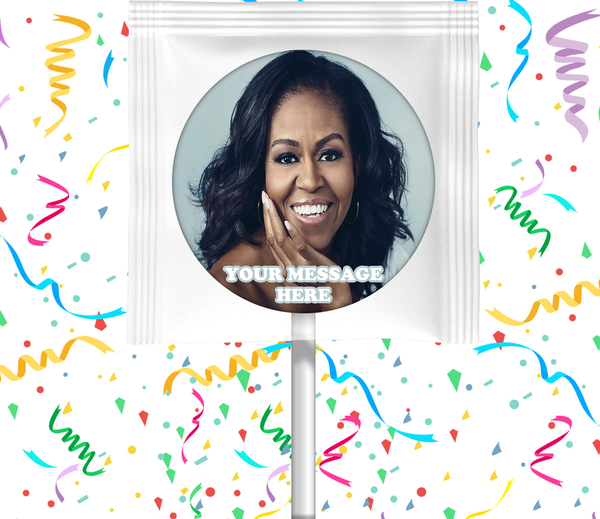 Michelle Obama Lollipops Party Favors Personalized Suckers 12 Pcs