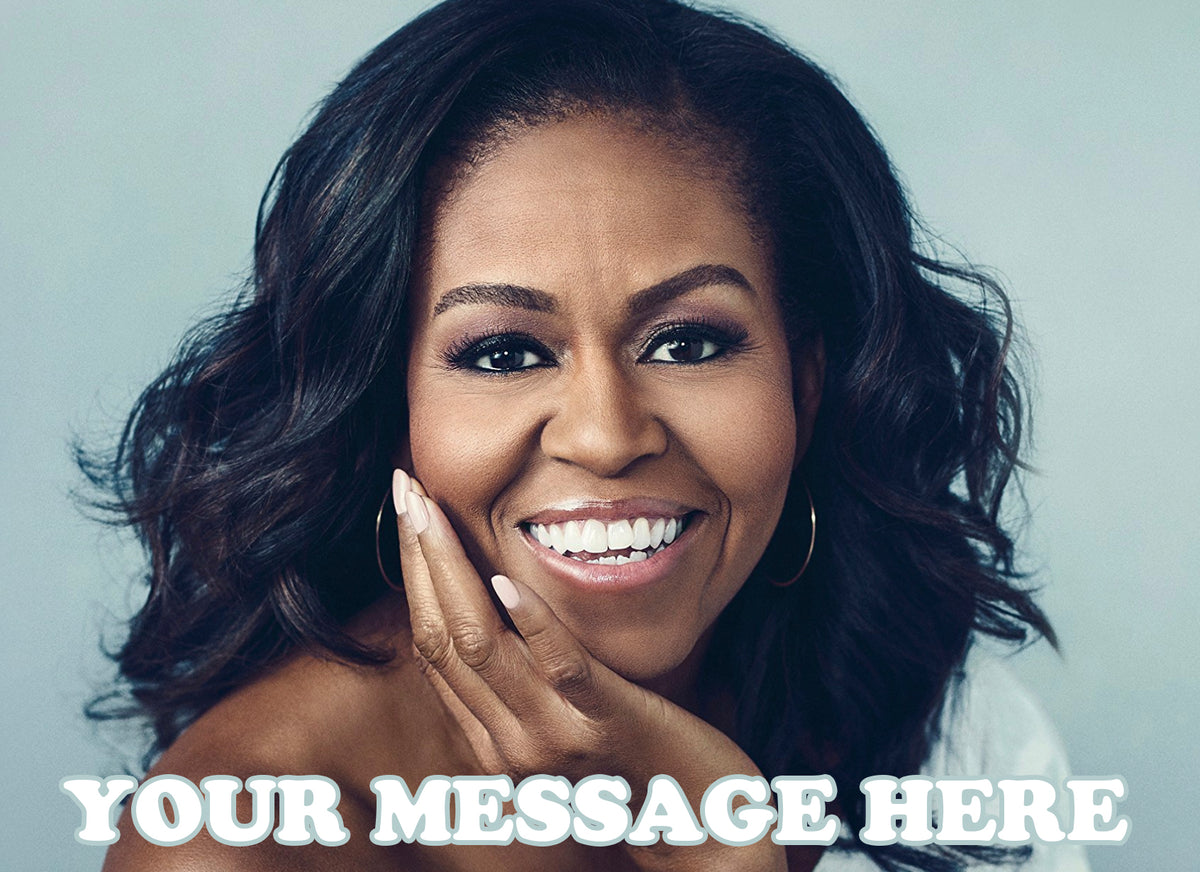 Michelle Obama Edible Image Cake Topper Personalized Birthday Sheet Decoration Custom Party Frosting Transfer Fondant