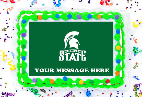 Michigan State Spartans Edible Image Cake Topper Personalized Birthday Sheet Decoration Custom Party Frosting Transfer Fondant