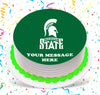 Michigan State Spartans Edible Image Cake Topper Personalized Birthday Sheet Custom Frosting Round Circle