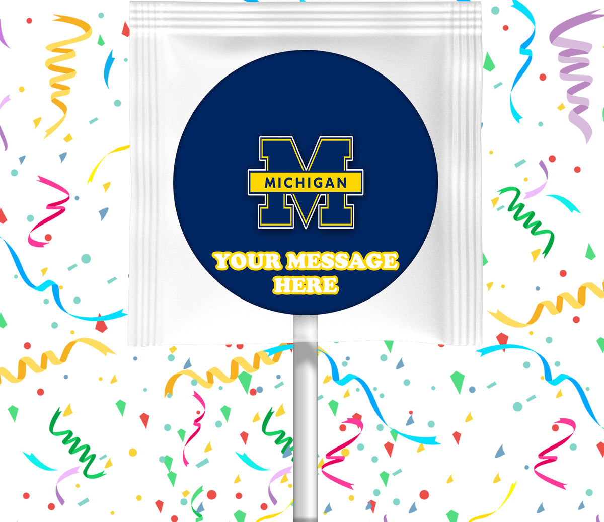 Michigan Wolverines Lollipops Party Favors Personalized Suckers 12 Pcs