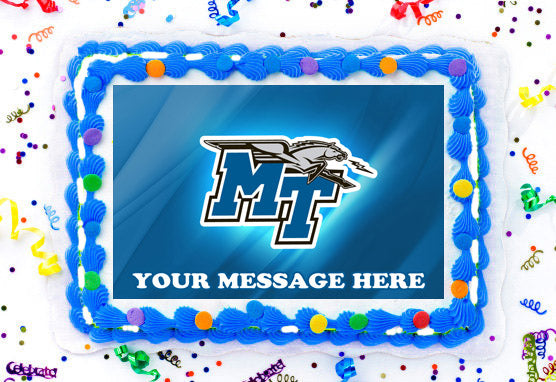 Middle Tennessee State University Edible Image Cake Topper Personalized Birthday Sheet Decoration Custom Party Frosting Transfer Fondant