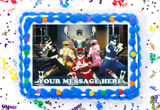 Mighty Morphin Power Rangers Edible Image Cake Topper Personalized Birthday Sheet Decoration Custom Party Frosting Transfer Fondant