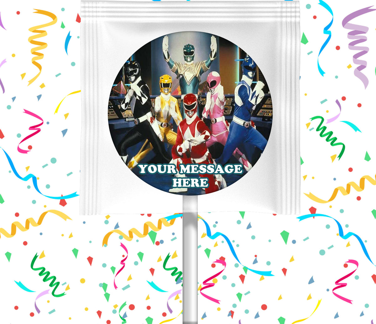 Power Rangers Mighty Morphin Lollipops Party Favors Personalized Suckers 12 Pcs