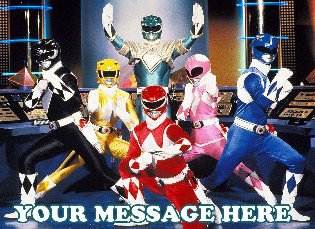 Mighty Morphin Power Rangers Edible Image Cake Topper Personalized Birthday Sheet Decoration Custom Party Frosting Transfer Fondant