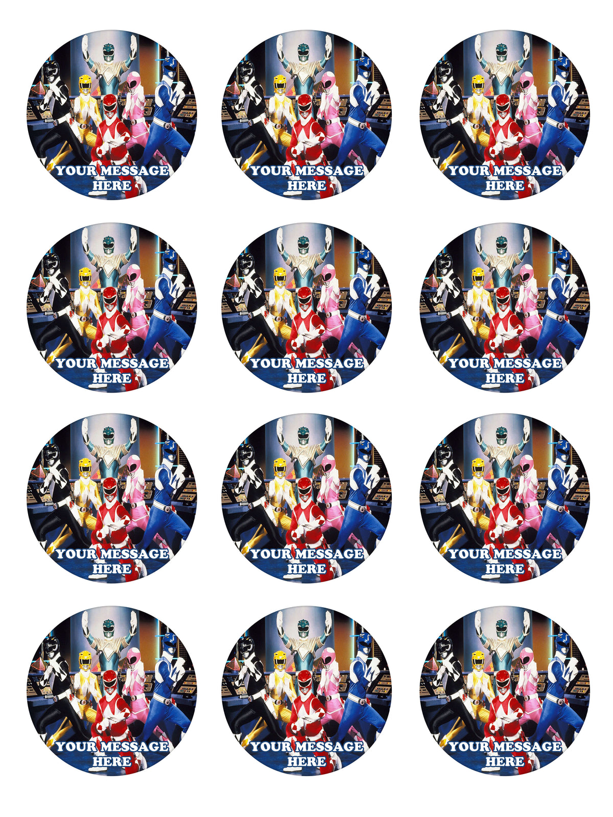 Mighty Morphin Power Rangers Edible Cupcake Toppers (12 Images) Cake I - PartyCreationz for Free Printable Power Ranger Cupcake Toppers