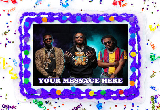 Migos Edible Image Cake Topper Personalized Birthday Sheet Decoration Custom Party Frosting Transfer Fondant