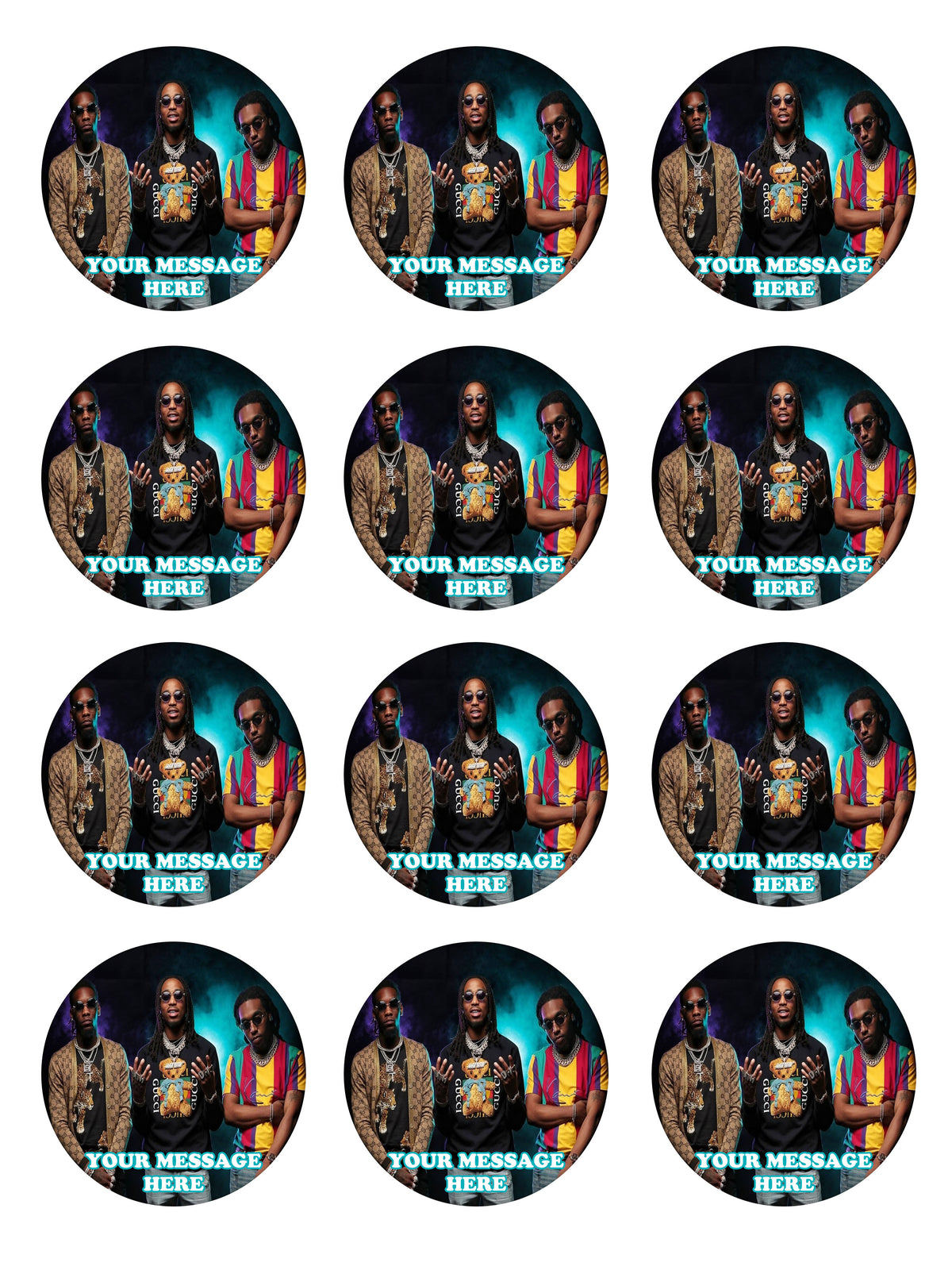 Migos Edible Cupcake Toppers (12 Images) Cake Image Icing Sugar Sheet