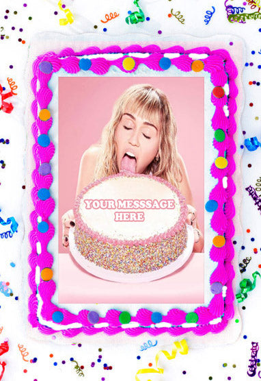 Miley Cyrus Edible Image Cake Topper Personalized Birthday Sheet Decoration Custom Party Frosting Transfer Fondant