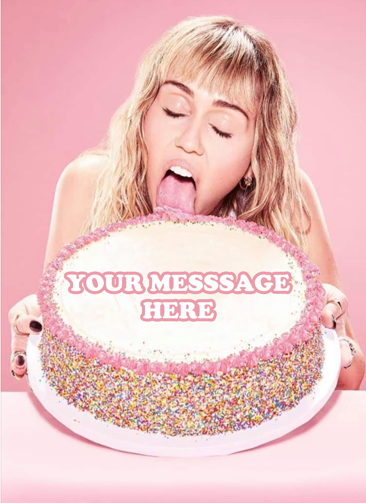 Miley Cyrus Edible Image Cake Topper Personalized Birthday Sheet Decoration Custom Party Frosting Transfer Fondant
