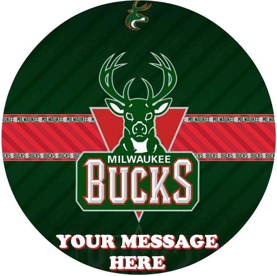 Milwaukee Bucks Edible Image Cake Topper Personalized Birthday Sheet Custom Frosting Round Circle