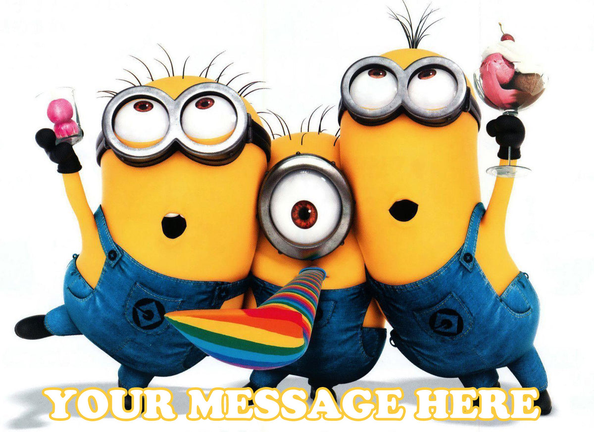 Minions Edible Image Cake Topper Personalized Birthday Sheet Decoration Custom Party Frosting Transfer Fondant