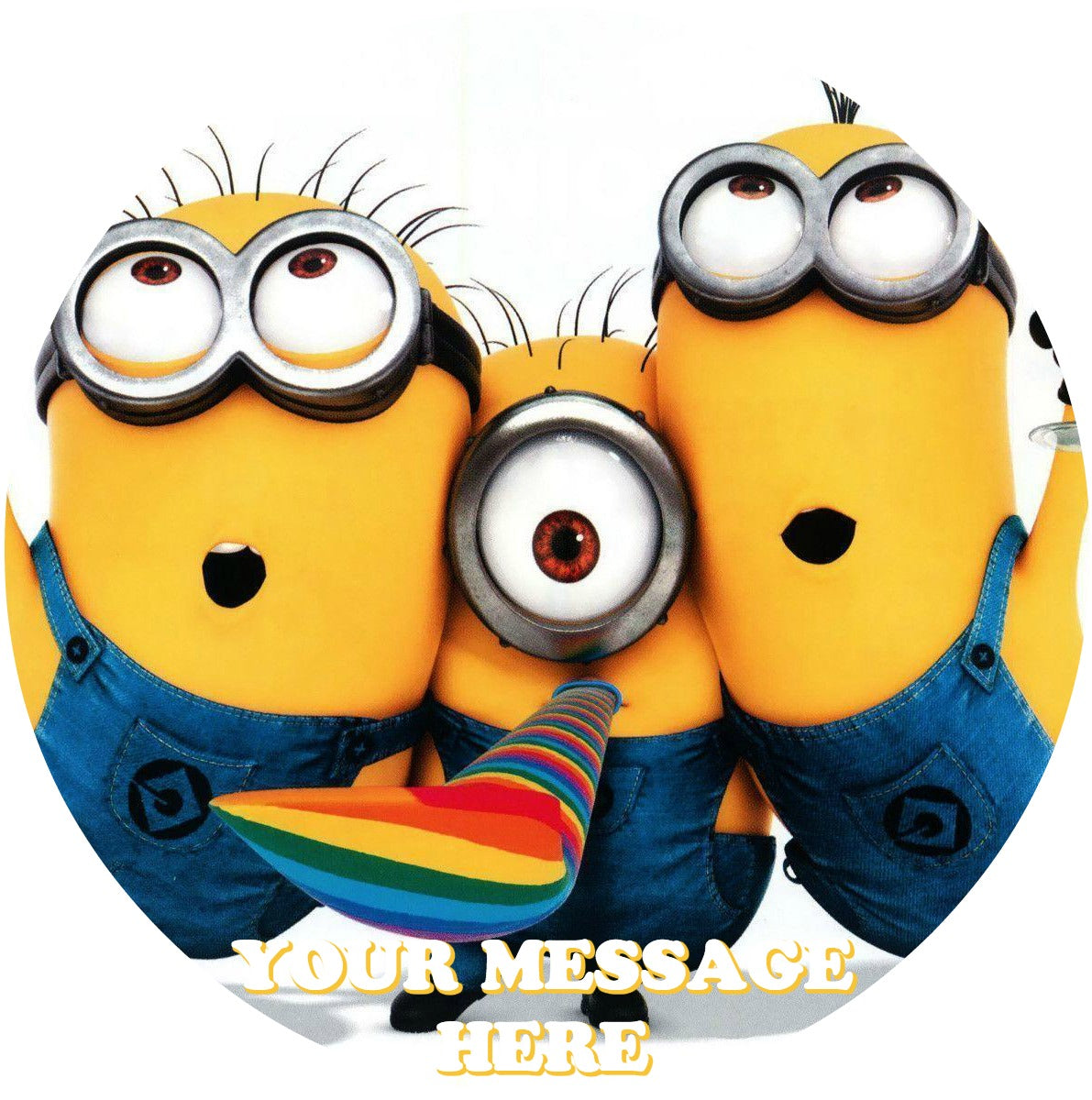 Minions Edible Image Cake Topper Personalized Birthday Sheet Custom Frosting Round Circle