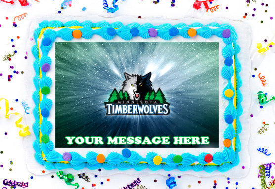 Minnesota Timberwolves Edible Image Cake Topper Personalized Birthday Sheet Decoration Custom Party Frosting Transfer Fondant