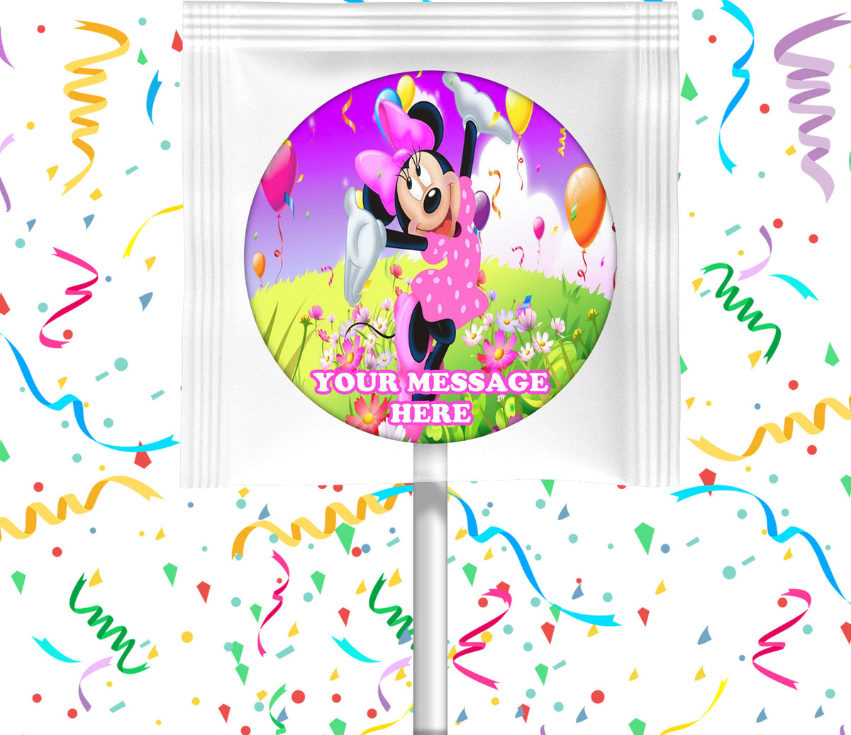Minnie Mouse Lollipops Party Favors Personalized Suckers 12 Pcs