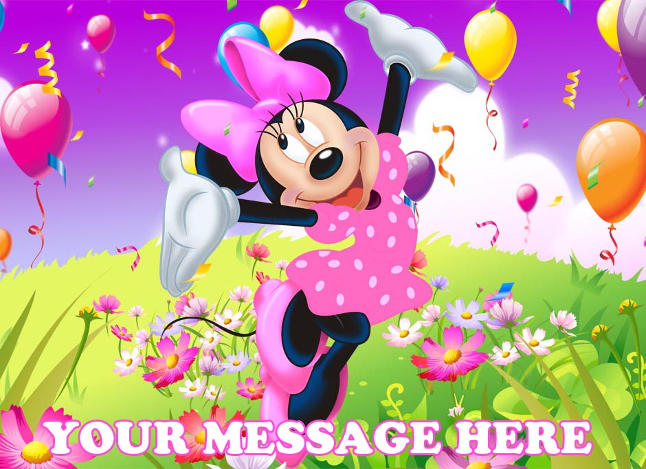Minnie Mouse Edible Image Cake Topper Personalized Birthday Sheet Decoration Custom Party Frosting Transfer Fondant