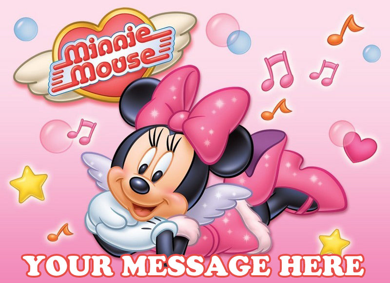 Minnie Mouse Edible Image Cake Topper Personalized Birthday Sheet Decoration Custom Party Frosting Transfer Fondant