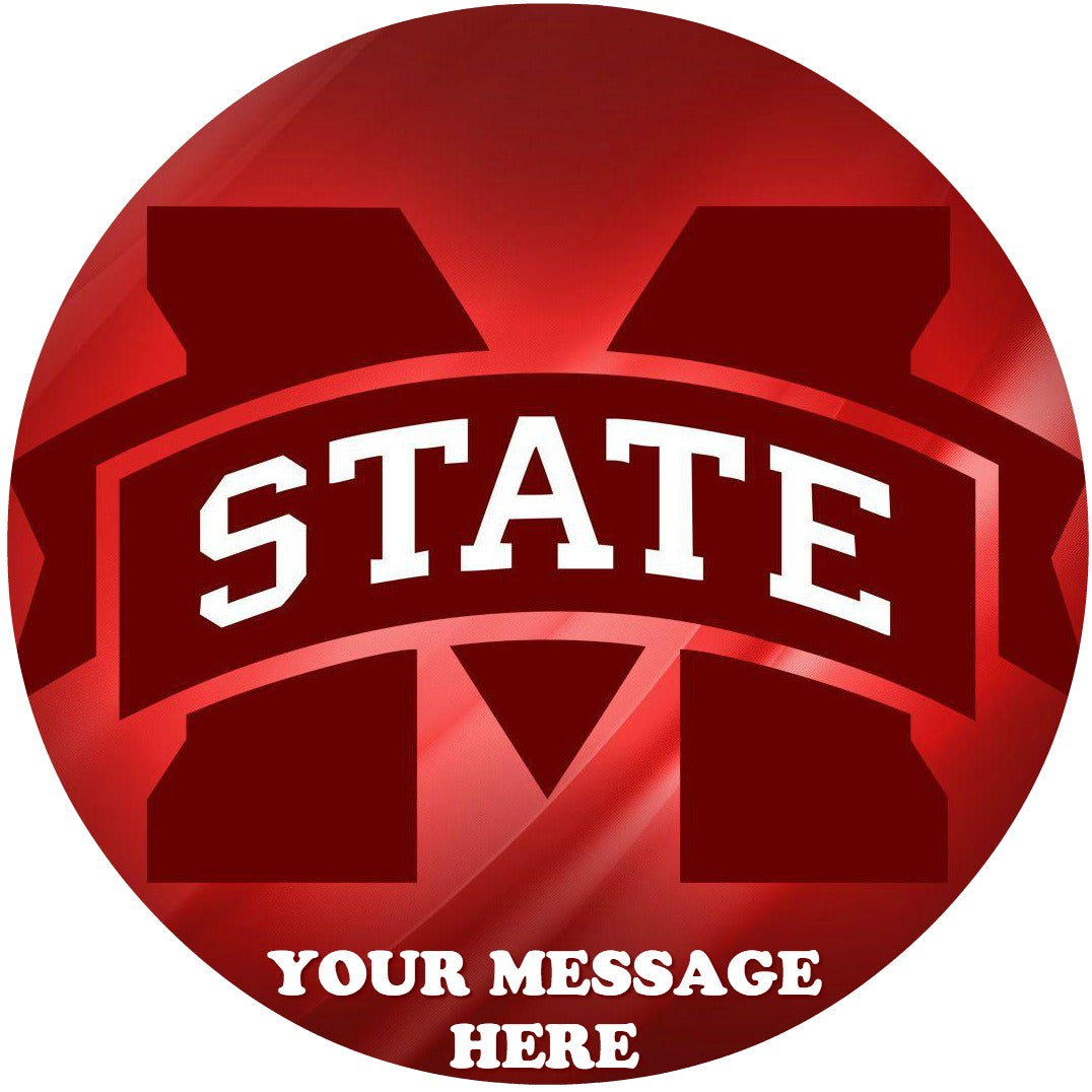 Mississippi State University Edible Image Cake Topper Personalized Birthday Sheet Custom Frosting Round Circle