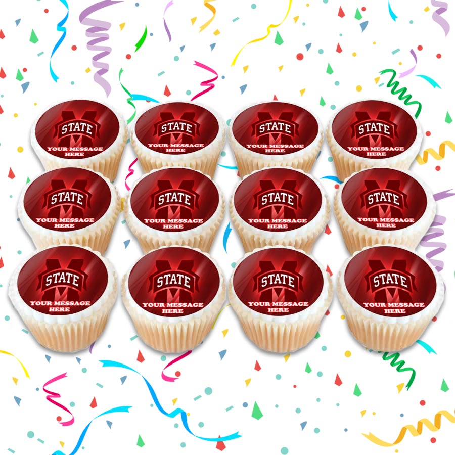 Mississippi State University Edible Cupcake Toppers (12 Images) Cake Image Icing Sugar Sheet