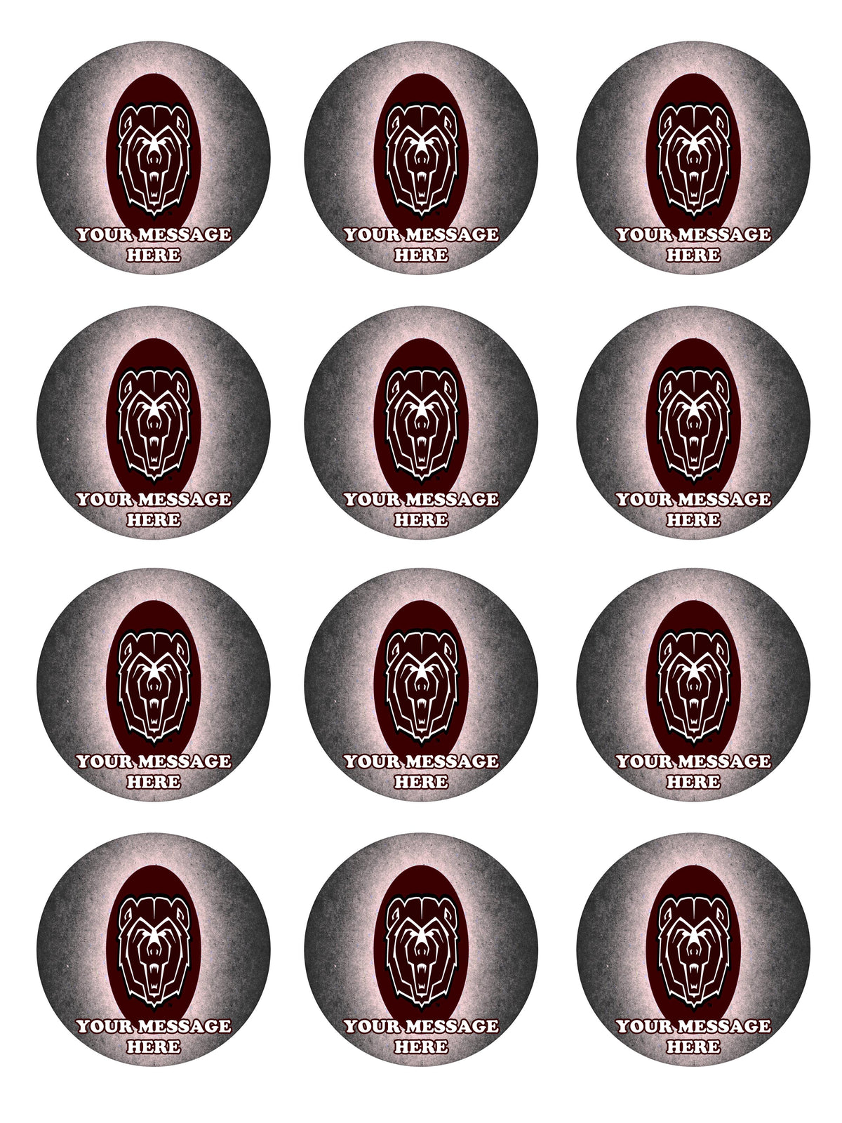 Missouri State Bears Edible Cupcake Toppers (12 Images) Cake Image Icing Sugar Sheet