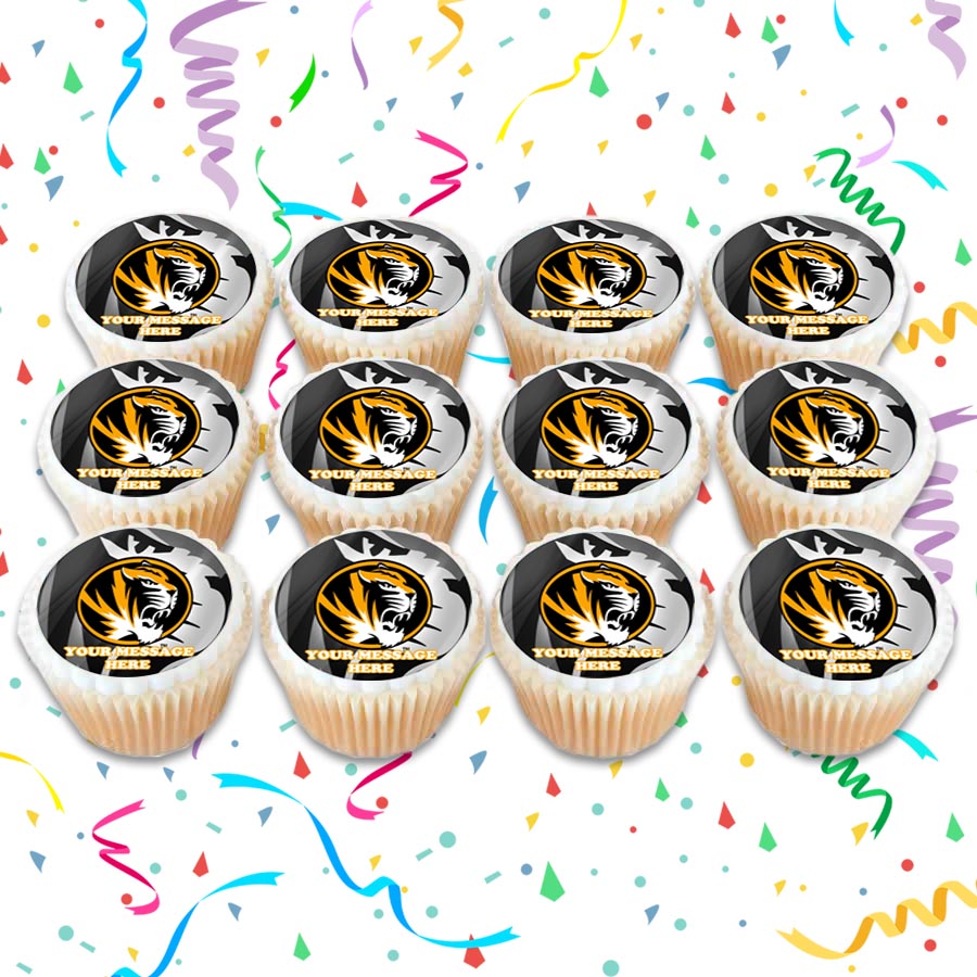 Missouri Tigers Edible Cupcake Toppers (12 Images) Cake Image Icing Sugar Sheet