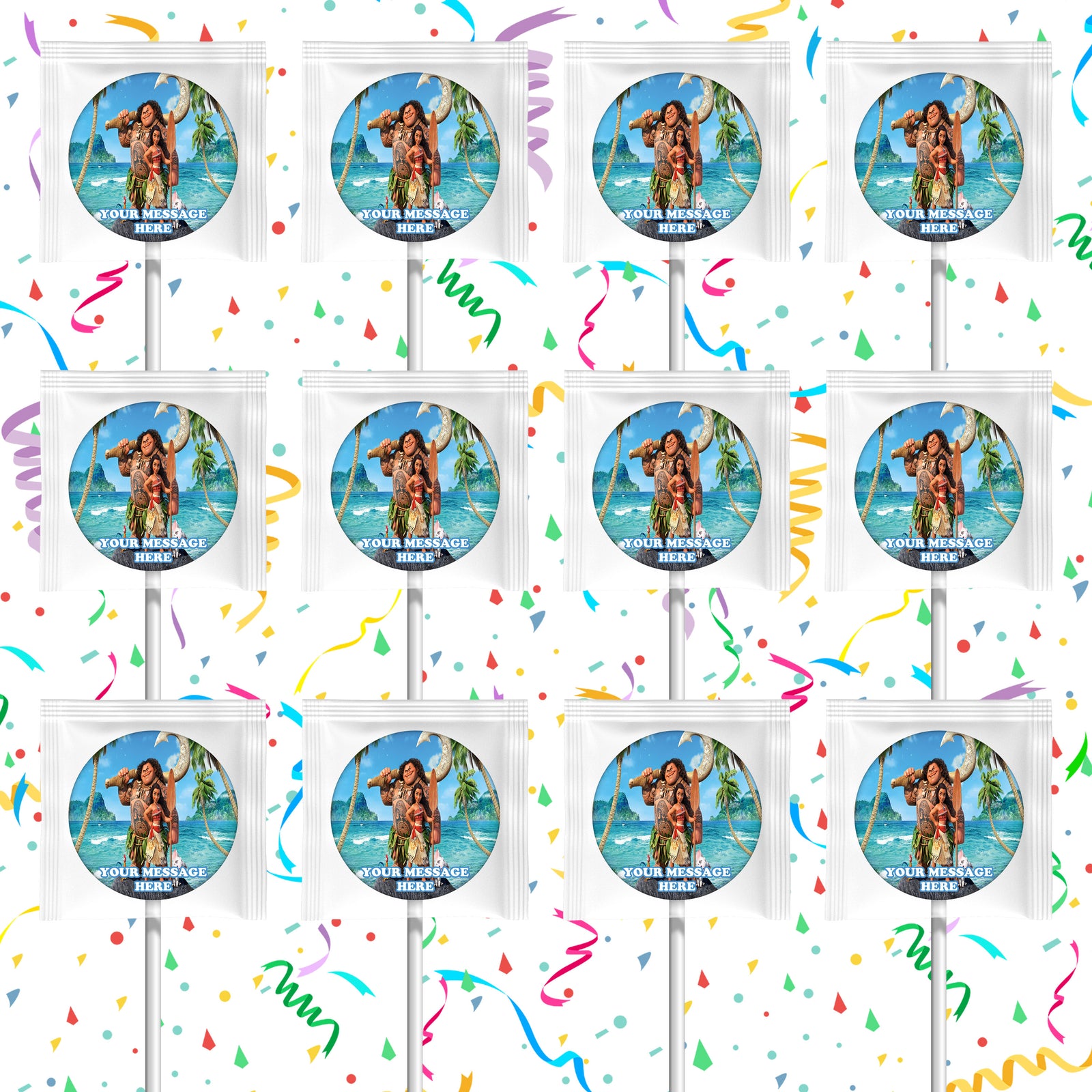 Moana Lollipops Party Favors Personalized Suckers 12 Pcs