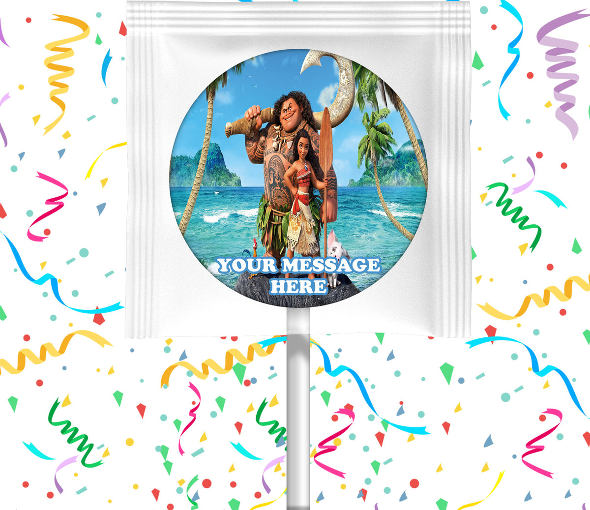 Moana Lollipops Party Favors Personalized Suckers 12 Pcs