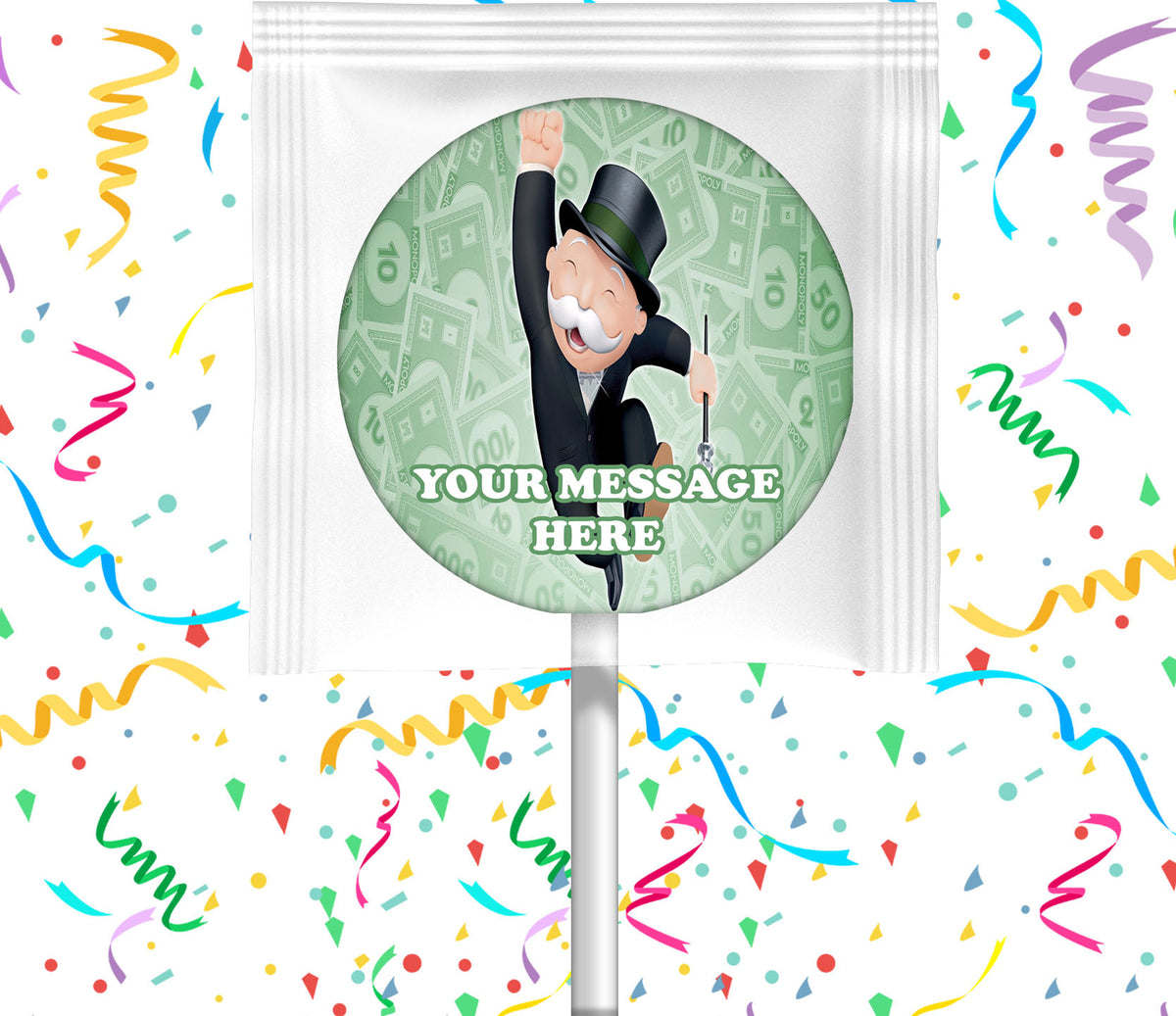 Monopoly Lollipops Party Favors Personalized Suckers 12 Pcs